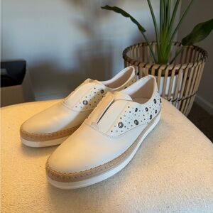 SOLD ❌ TOD’s Brand Real Leather Embellished Slip on Sneakers